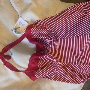 Panache Red and White Striped Swimsuit